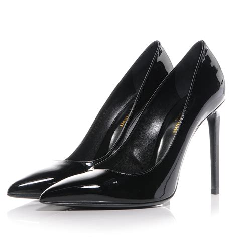 ysl black patent pumps|ysl high heels black.